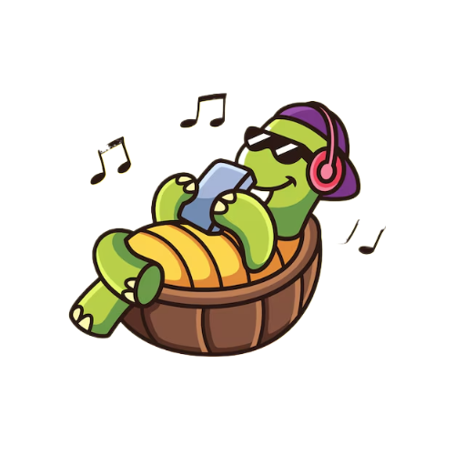 Tortuga escuchando música